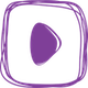 Hand-drawn purple play icon for YouTube